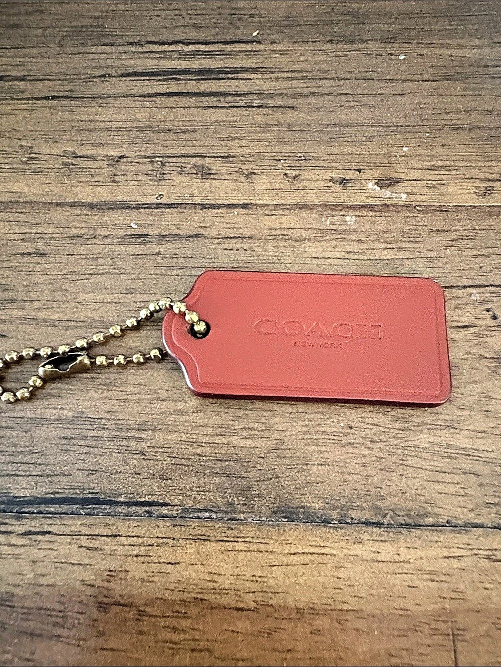 Coach Key Chain Tag in Red